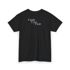 Nature Art Positive Quote Tee — "Faith Over Fear"