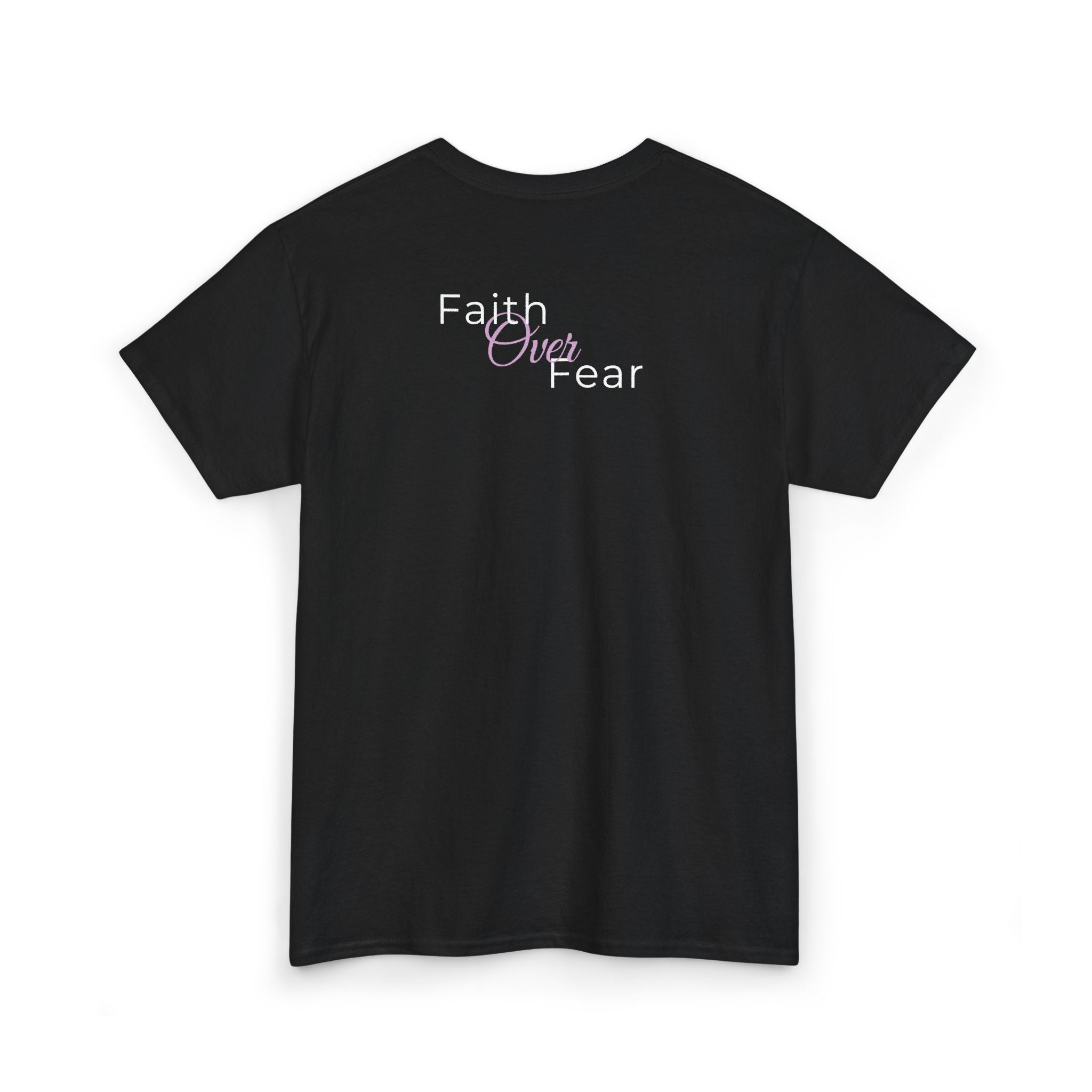 Nature Art Positive Quote Tee — "Faith Over Fear"