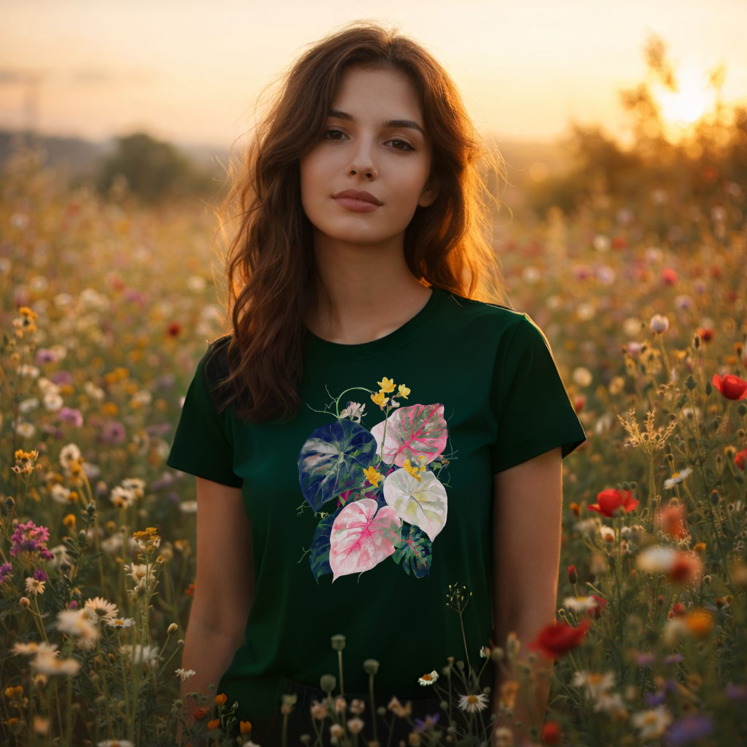 Botanical Graphic T-Shirt — "Joyful Heart"