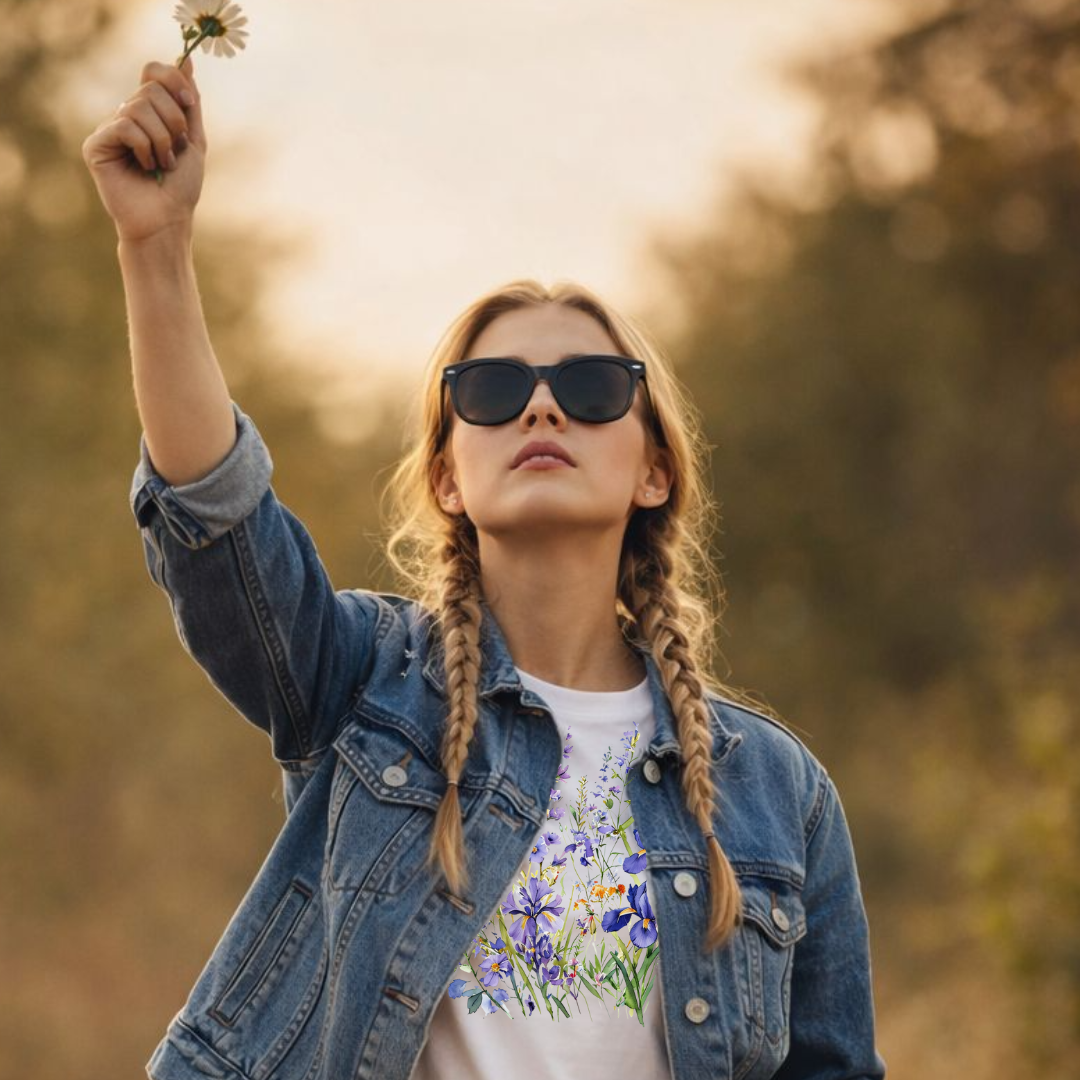 Nature Art Positive Quote Tee — "Faith Over Fear"