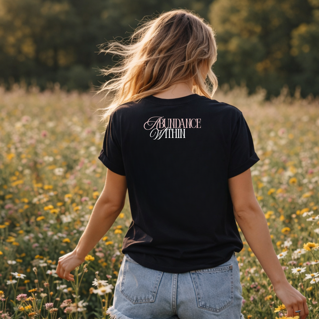 Botanical Art Affirmation Tee — "Abundance Within"