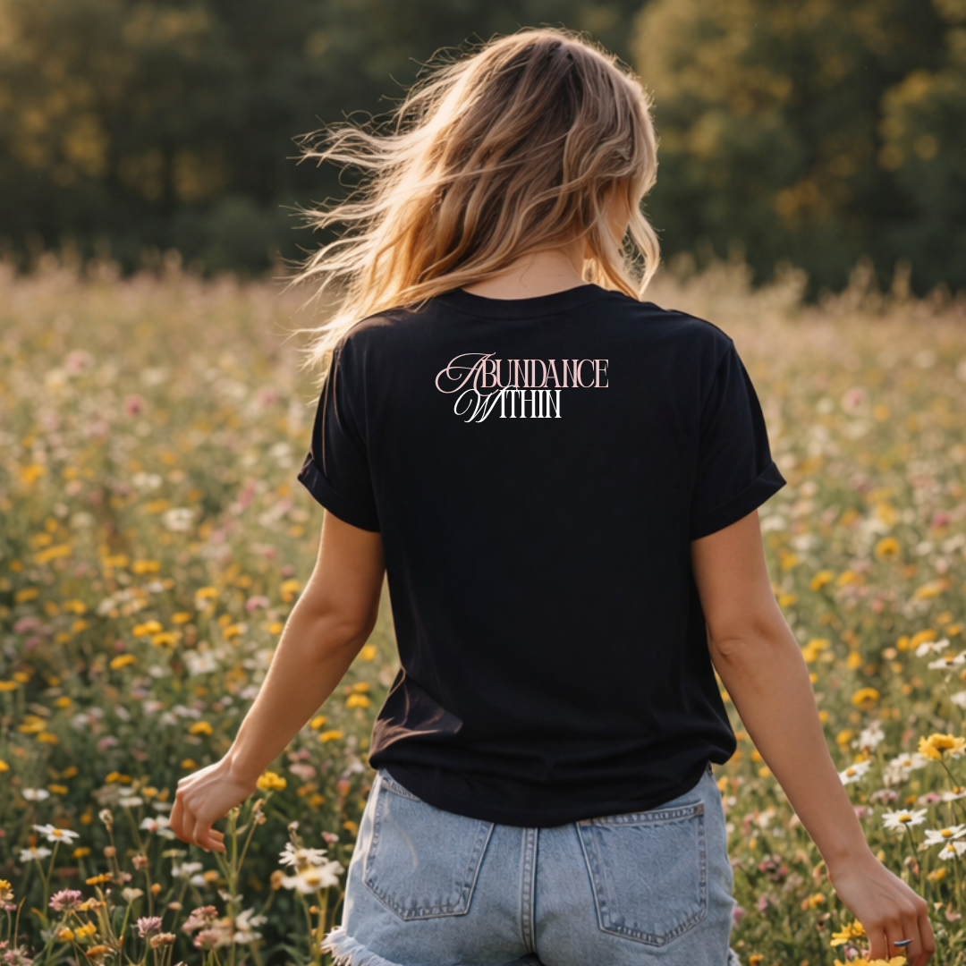 Botanical Art Affirmation Tee — "Abundance Within"