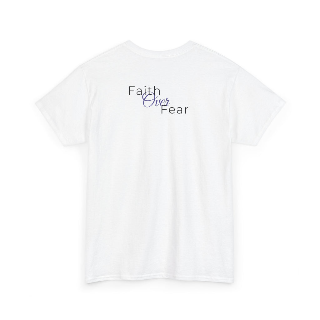Nature Art Positive Quote Tee — "Faith Over Fear"