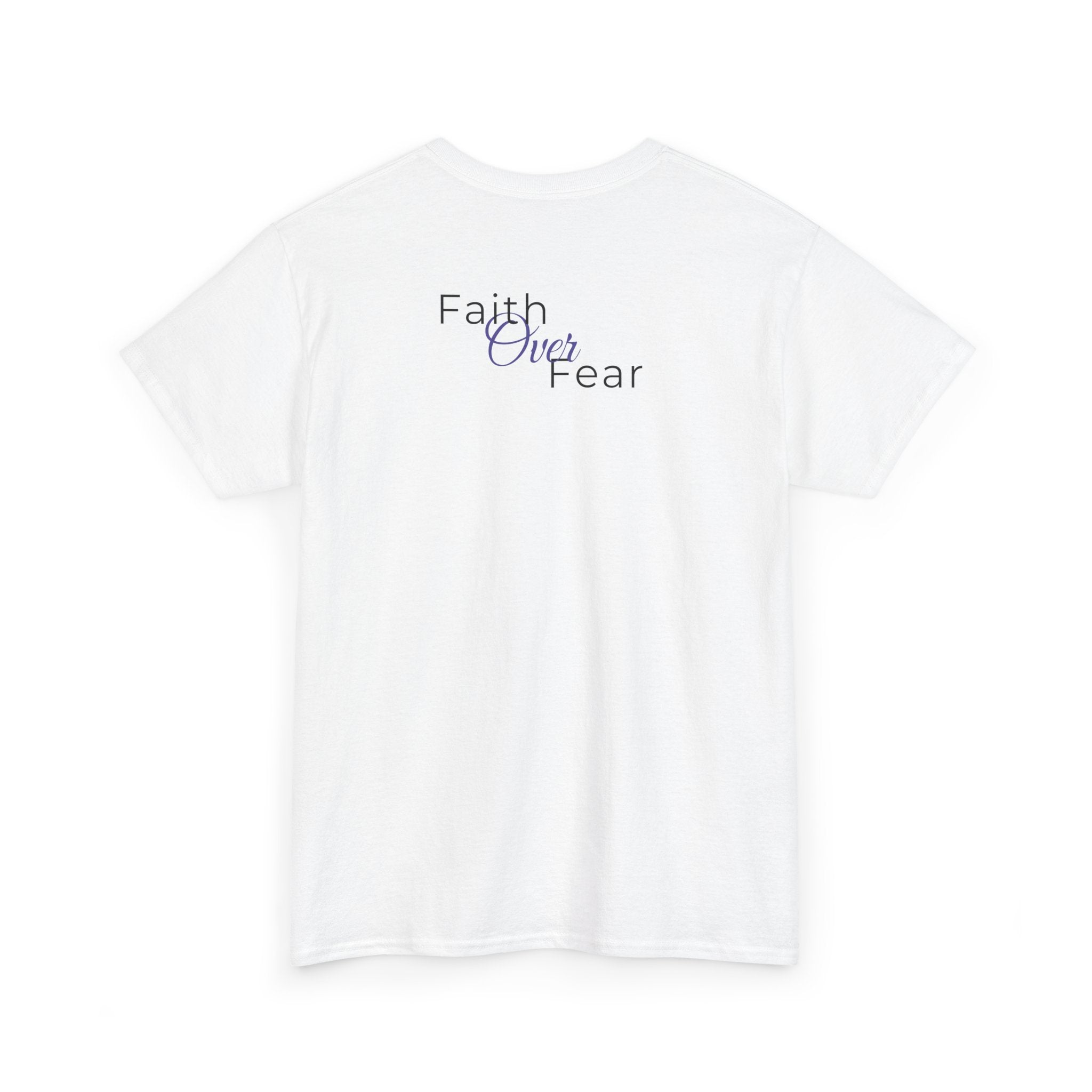 Nature Art Positive Quote Tee — "Faith Over Fear"