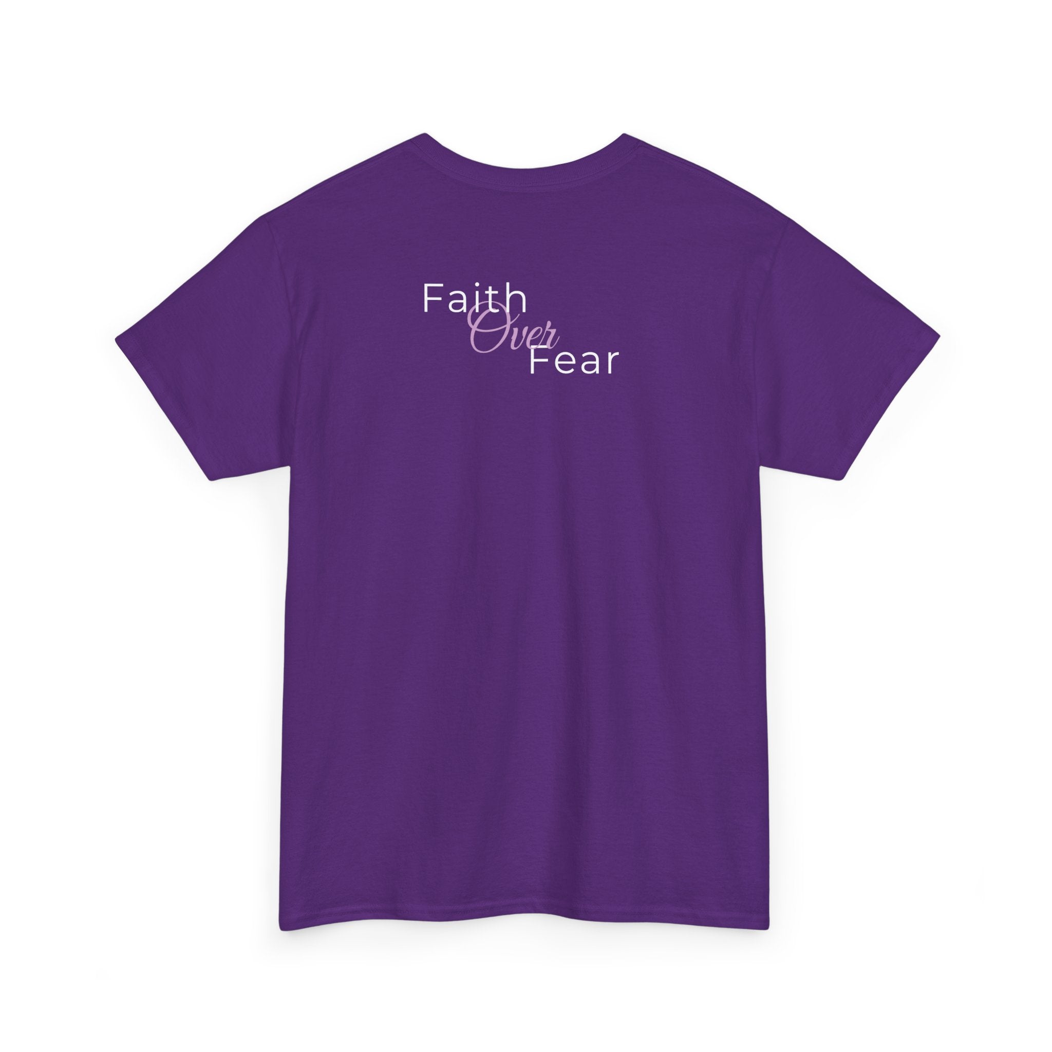 Nature Art Positive Quote Tee — "Faith Over Fear"