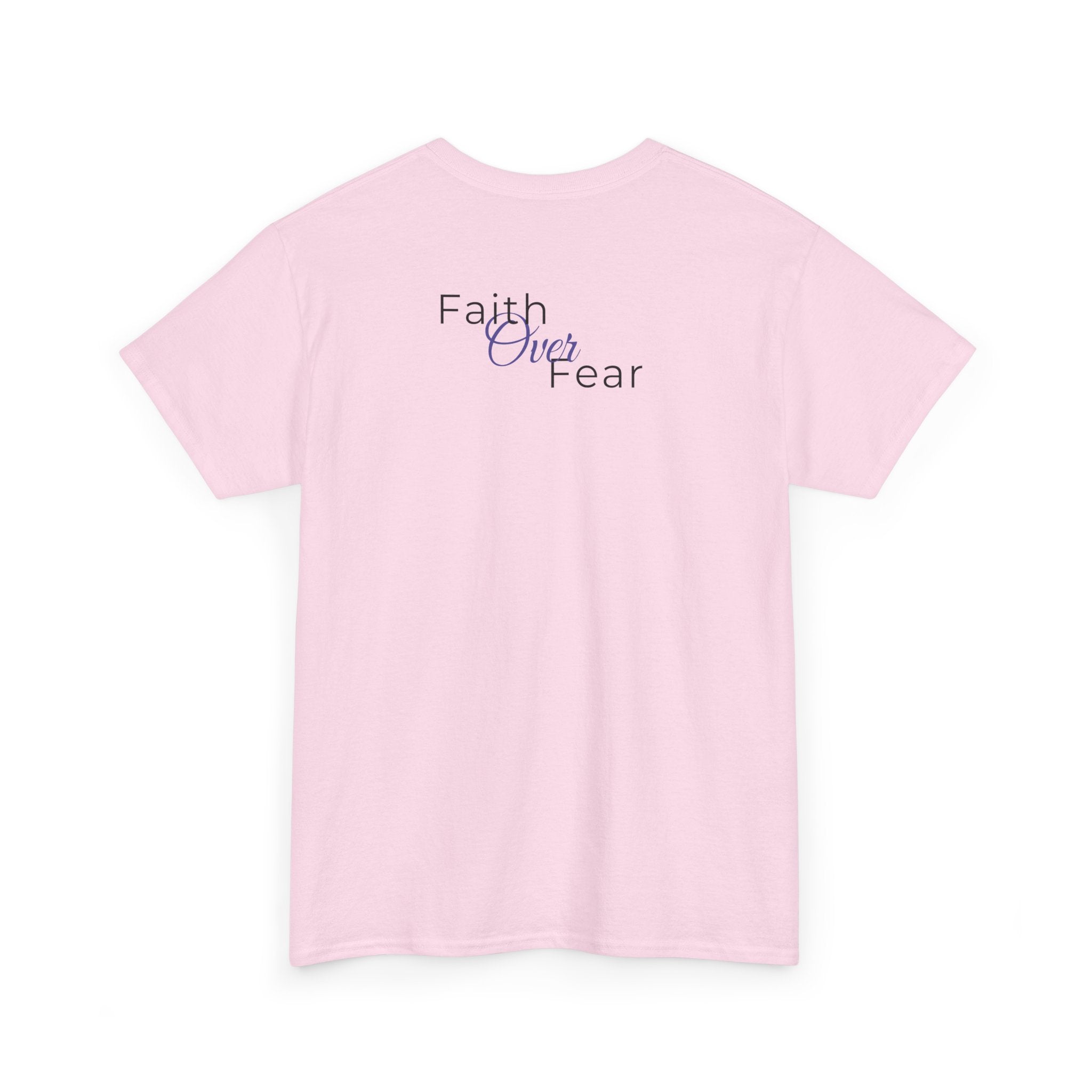 Nature Art Positive Quote Tee — "Faith Over Fear"